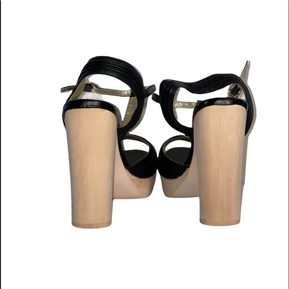 Seychelles black strapped Leather heels. Size 10 - Picture 5 of 8